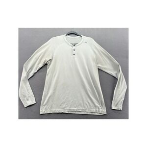 Lululemon Metal Vent Tech Henley Mens Long Sleeve Shirt Grey Sage Green L/XL